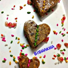 A picture of Beetroot Sago Barfi.
