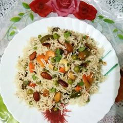 A picture of Vegetables Navratan pulao.