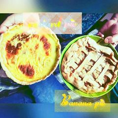 A picture of HandMade Custard pie & Banana Tart.