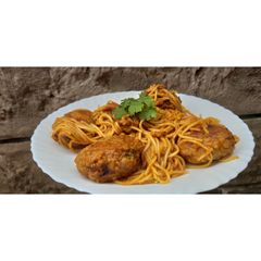 A picture of Spaghetti and Meatballs #4weekschallenge #Charityrecipe.