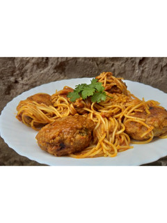 A picture of Spaghetti and Meatballs #4weekschallenge #Charityrecipe.