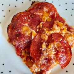 My keto,low-carb chicken crust pizza A picture of My keto,low-carb chicken crust pizza.