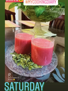 A picture of Rosted pumpkin & beetroot shots.