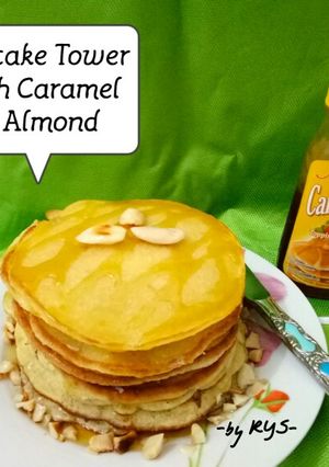 Foto resep Pancake Tower with Caramel & Almond