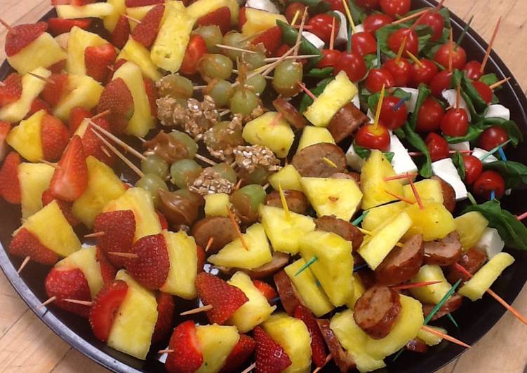 Healthy appetizers on a toothpick