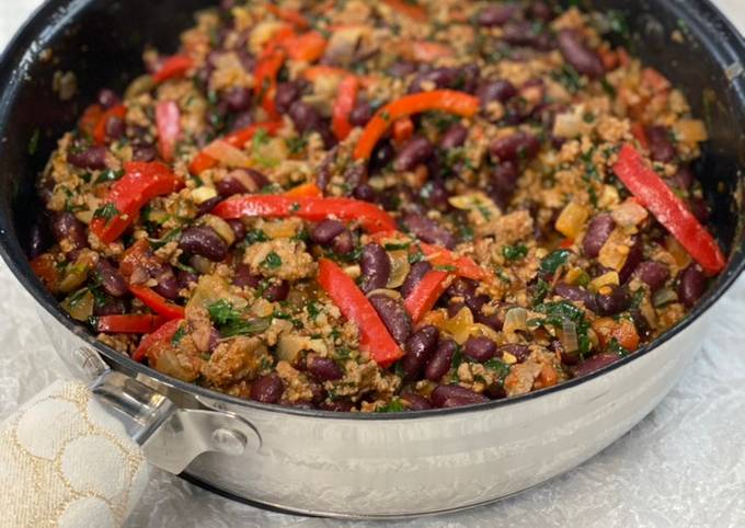 Poêlée de haricots rouges au bœuf