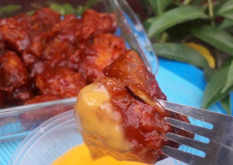 Fire chicken ala richeese with saus cocol keju asli ganpang bett