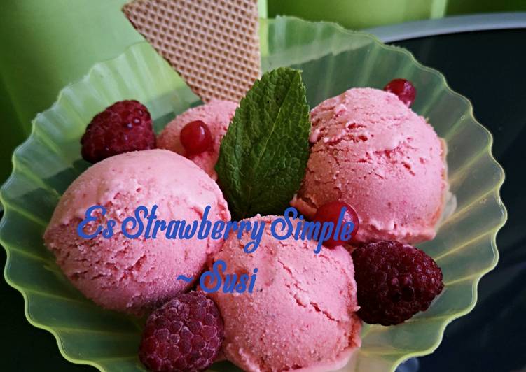 Resep Es Strawberry Simple yang Enak Banget