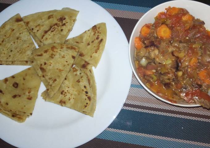 Chapati and chicken