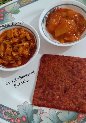 A picture of Carrot-Beetroot Paratha.