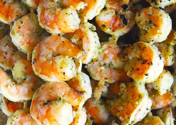 Step-by-Step Guide to Make Super Quick Homemade Vickys Easy Pesto Prawn Skewers, GF DF EF SF NF