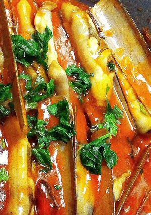 Foto resep Kerang Bambu saus Padang simpel