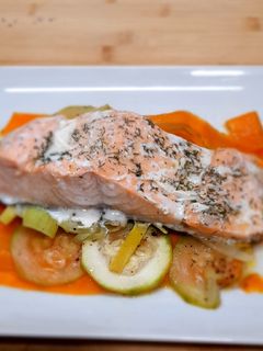 Una foto de Salmón en papillote al horno (Sin sal)