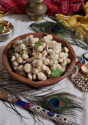 A picture of Janmashtami special prasad bhog - Makhana Paag.