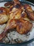 دجاج مشوي مع رز مع فطر
