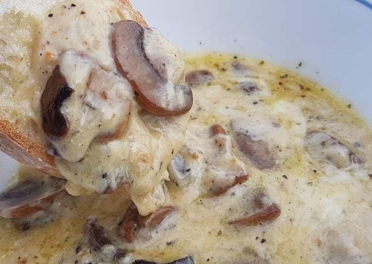 How to Make Recipe of Baked Mushroom and Cheese Dip