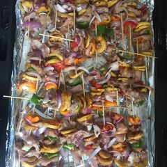 A picture of Chicken kebabs.