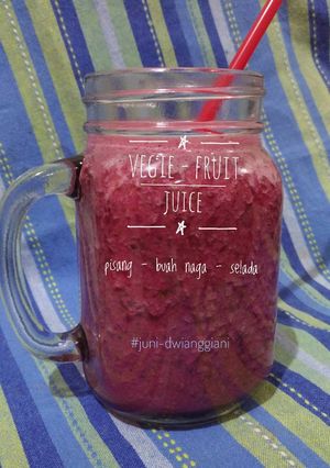 Foto resep Jus PNS-2 : Pisang - buah Naga - Selada