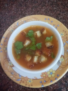 தக்காளி சூப் (tomato soup) சூப் (Thakkaali soup recipe in tamil) செய்முறை முக்கிய புகைப்படம்