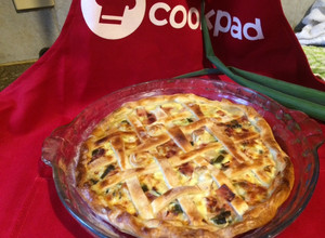 Una foto de Tarta de jamón y puerro glaseado (sin azúcar)