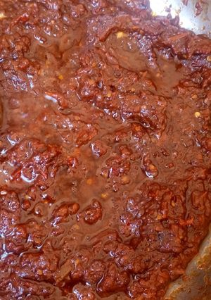 A picture of Tomatoes stew.