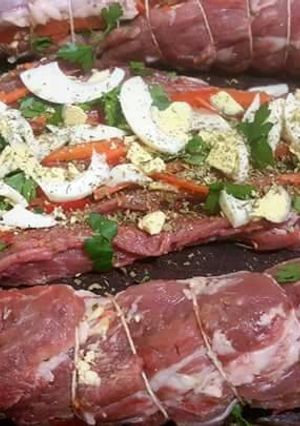 Una foto de Salomillos​ rellenos al horno con papas 😋