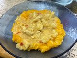 Pollo de mostaza y miel con arroz de calabaza