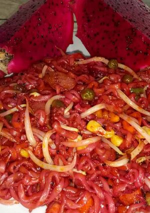 Foto resep Mie Samyang mix Buah Naga