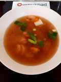 My king Prawn &Mixed Fish Soup with Miso soup a Base. 😉