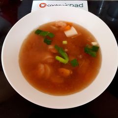 A picture of My king Prawn &Mixed Fish Soup with Miso soup a Base. 😉.