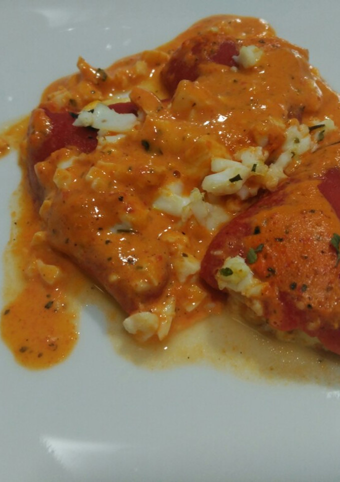 Una foto de Pimientos del piquillo rellenos de queso fresco