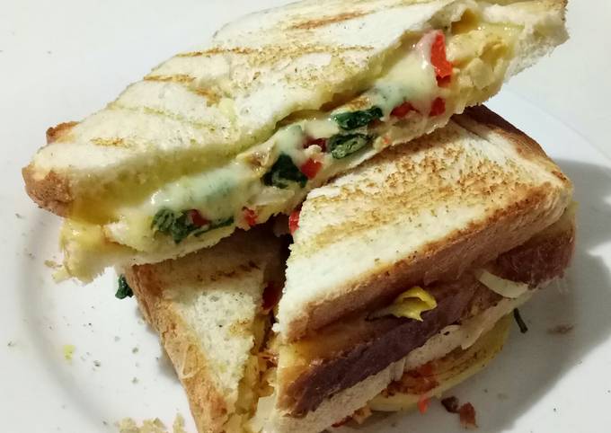 Tutorial Of Egg Sandwich with Veggies and Cheese *Vegetarian Delicious
