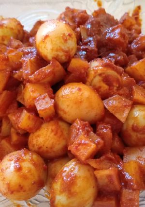 Foto resep Balado pedas kentang+puyuh