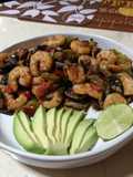 Camarones con champiñones