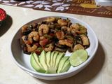 Camarones con champiñones