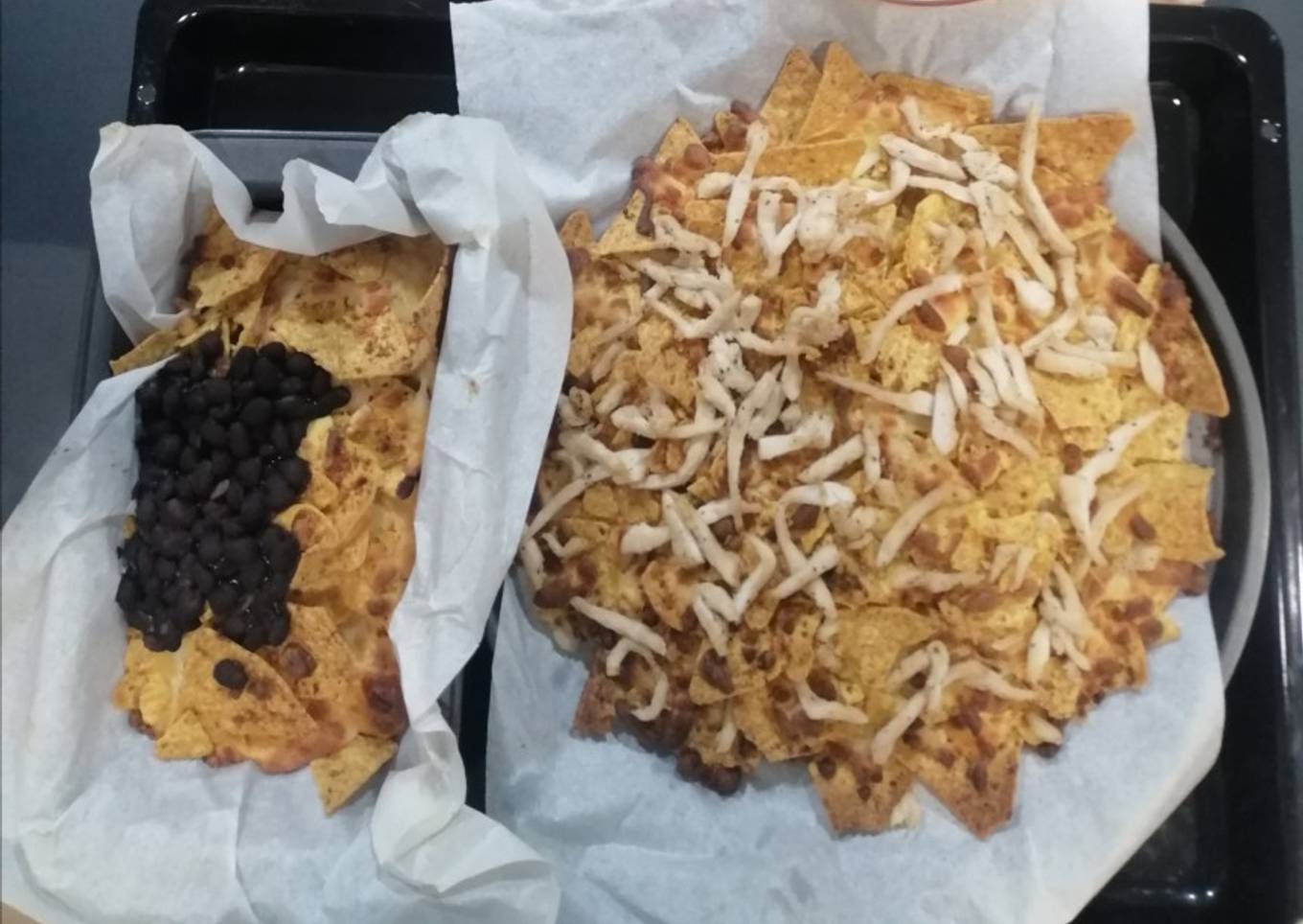 Nachos con verduras y frijoles fáciles