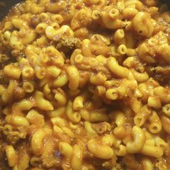 A picture of Onepot Burger-Bacon Pasta.