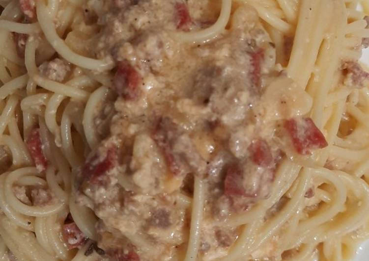 Cara Gampang Menyiapkan 25. Spaghetti (creamy) carbonara, Enak Banget
