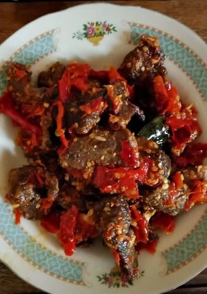 Foto resep Dendeng Sapi Basah Sambal Merah Khas Padang