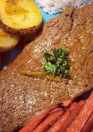 Una foto de Carne sudada al horno