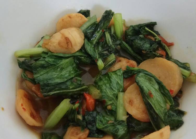Sawi hijau bakso ikan