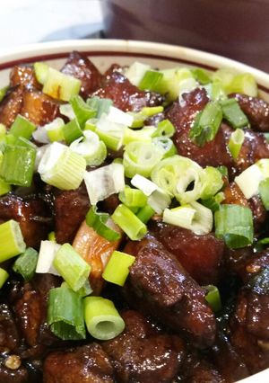 A picture of Pork Belly in Dark Sauce.