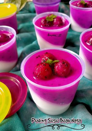 Foto resep Puding Susu Buah Naga
