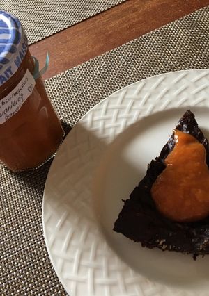 Étcsokis cukkini torta,cukormentes vaníliás baracklekvárral recept fotója