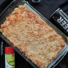 A picture of Baked Mac and Cheese.