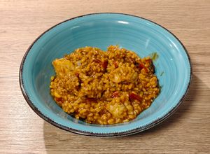 Una foto de Cazuela de arroz con rape