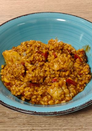 Una foto de Cazuela de arroz con rape