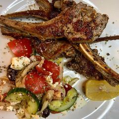 Greek Lamb Cutlets A picture of Greek Lamb Cutlets.
