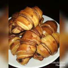A picture of Chocolate layered Croissants.