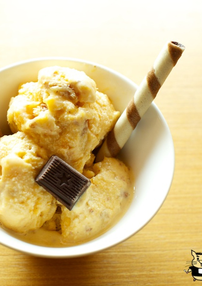 芒果季甜點 - 偽夏威夷果仁冰淇淋 的食譜成品照片